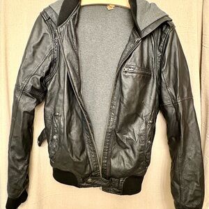 Women’s Small Black Leather Jacket, Asos, Grungy, Cool, Inner breast pocket!